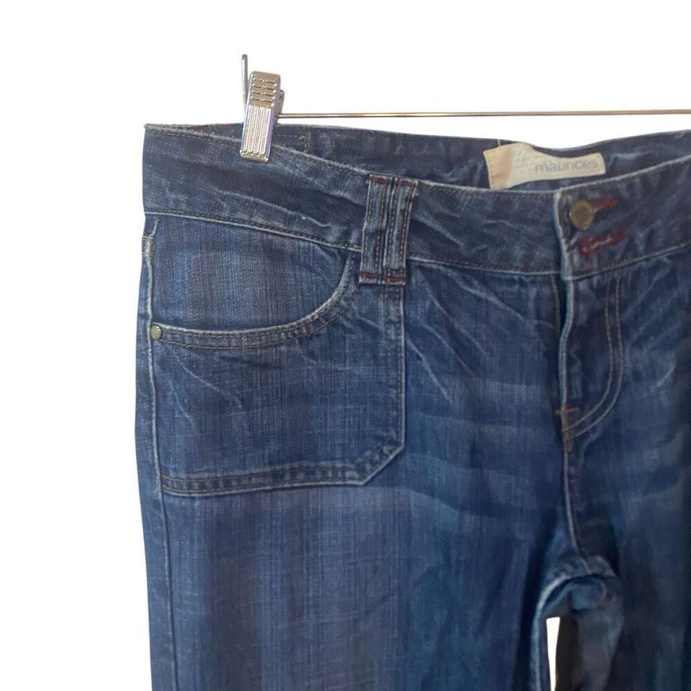 Maurice’s wide leg size 13/14 low rise distressed jeans 100% cotton - Picture 5 of 5